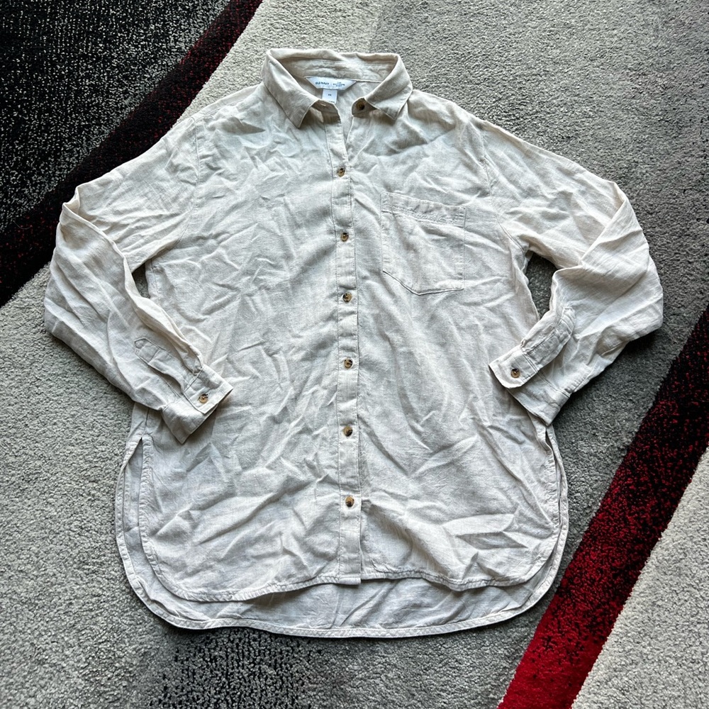 Old Navy Linen Blend The Boyfriend Shirt